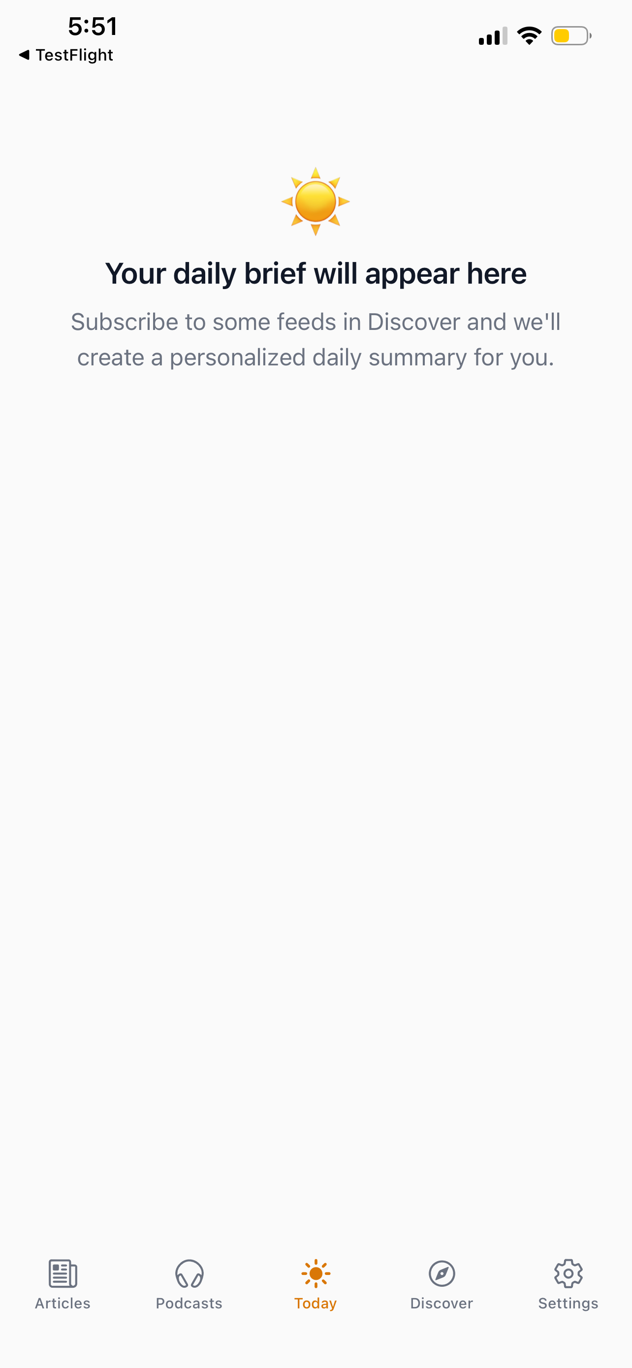 Today view empty state